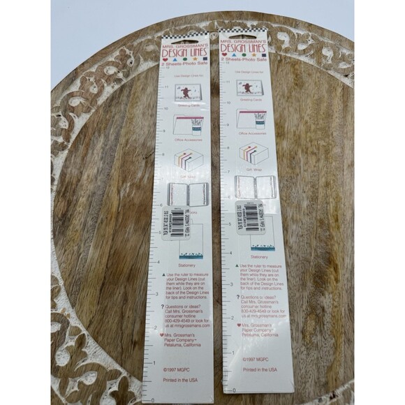 NOS VTG Mrs Grossman’s Design Line Stickers 2 Packages Metallic Silver Gold USA - Picture 2 of 4